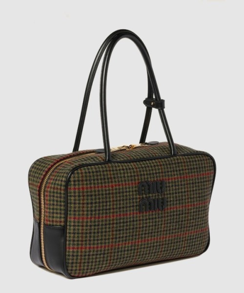 미우미우 타탄 탑 토트백 5BB163