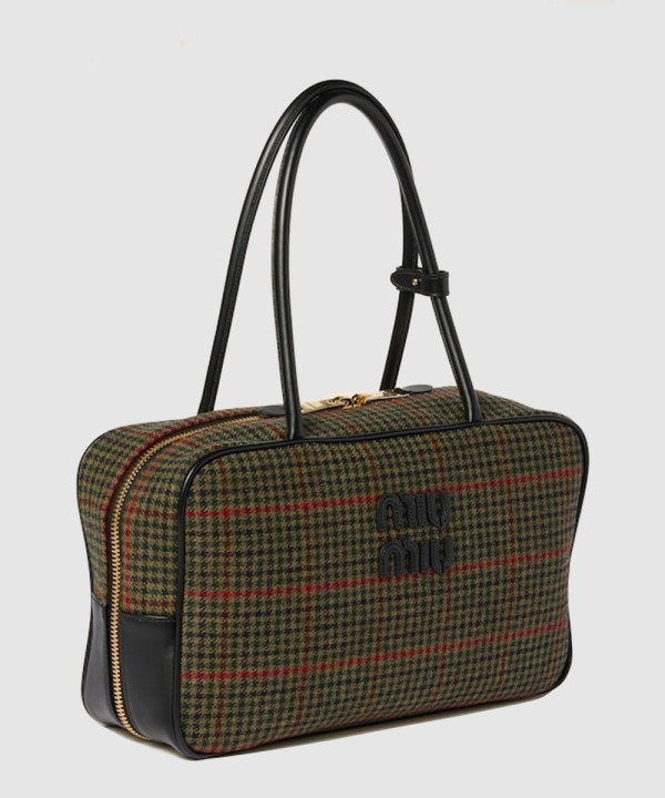 미우미우 타탄 탑 토트백 5BB163