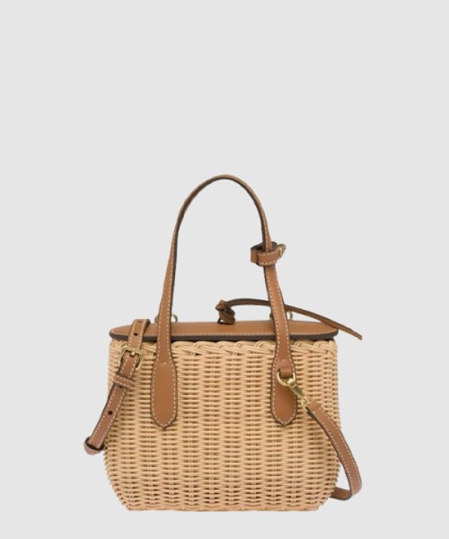 미우미우 고리버들과 가죽 핸드백 5BA222