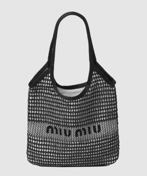 미우미우 토트백 우븐 리넨 미니 5BG231