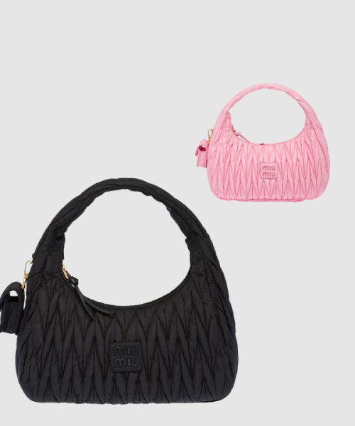 미우미우 완더 마테라쎄 나파 가죽 호보 백 5BC108