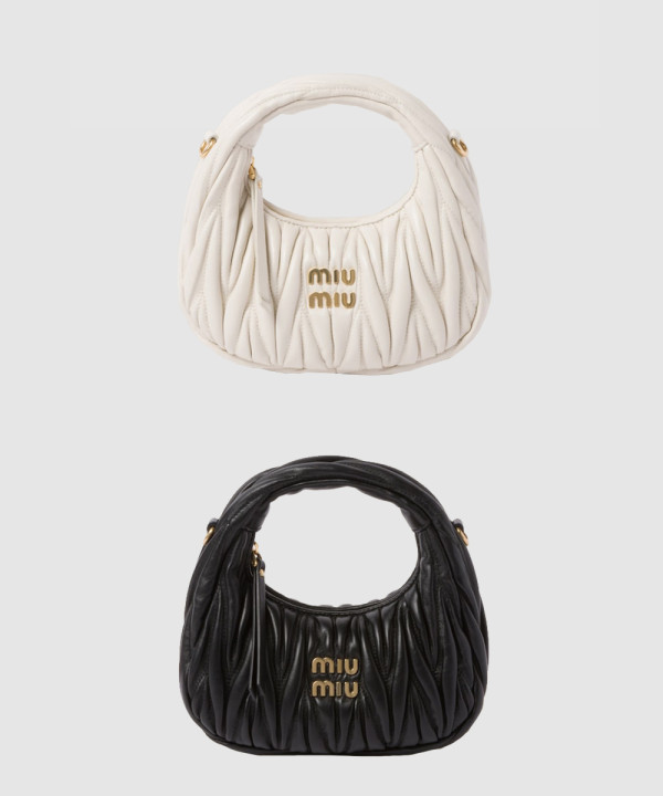 미우미우 완더 마테라쎄 나파 가죽 호보 미니백 5BP078