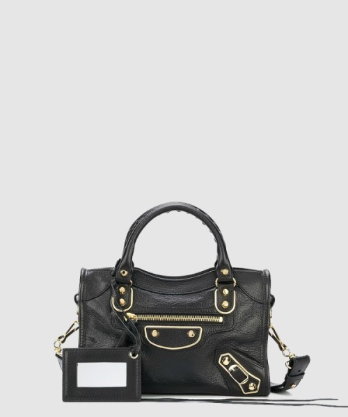 발렌시아가 메탈릭 시티백 샤이니 고트 미니 390160