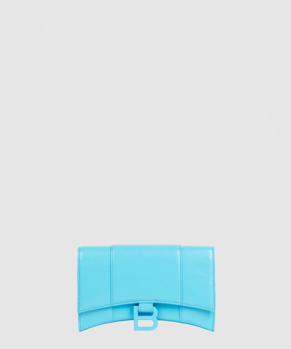 발렌시아가 아워글래스 크로커다일 엠보싱 월렛 온 체인 656050