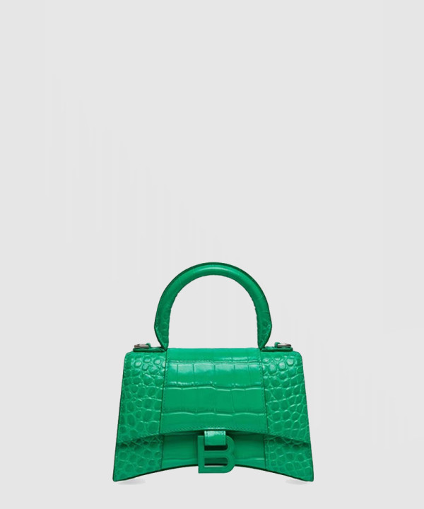 발렌시아가 아워글래스 XS 크로커다일 엠보싱 핸드백 592833