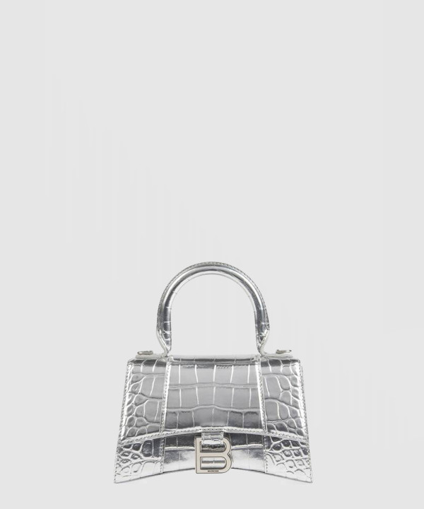 발렌시아가 아워글래스 XS 핸드백 실버 592833