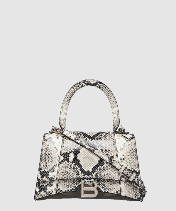 발렌시아가 뱀피 엠보 가죽 모래시계 클러치 564796