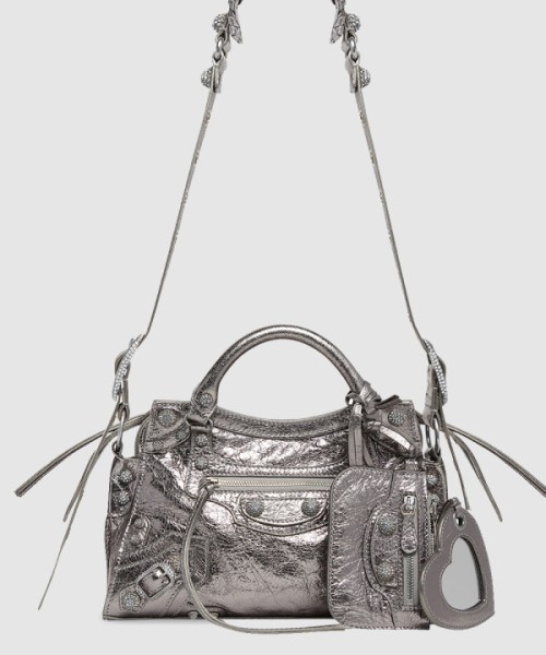 발렌시아가 XS 핸드백 실버 700940