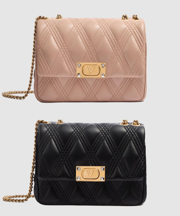 발렌티노 가라바니 퀼티 67 퀼팅 나파 가죽 미디엄 숄더백