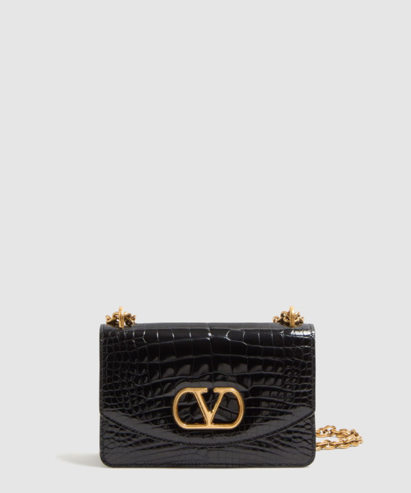 발렌티노 가라바니 베인 크로커다일 레더 스몰 숄더백