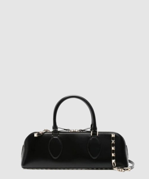 발렌티노 락스터드 이스트 웨스트 가죽 토트백