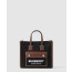버버리 투톤 캔버스 레더 미니 토트 80557491