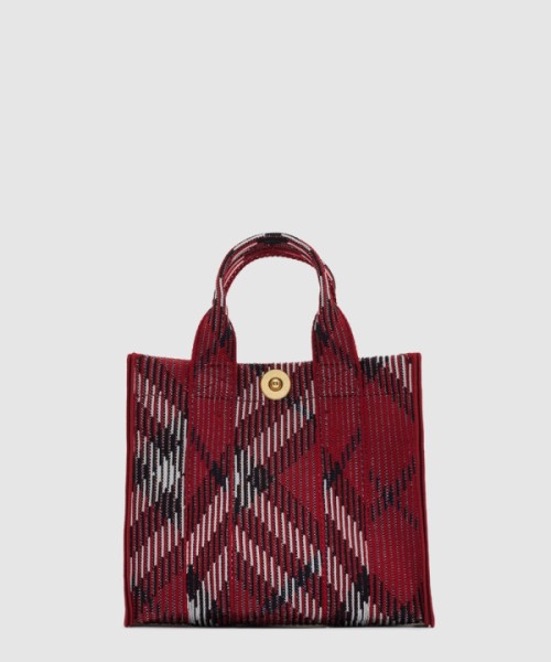 버버리 미니 체크 니트 토트 80930721