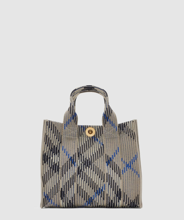 버버리 미니 체크 니트 토트 80904041