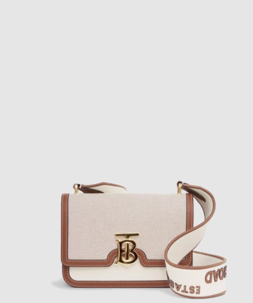 버버리 스몰 코튼 캔버스 숄더백 80424191