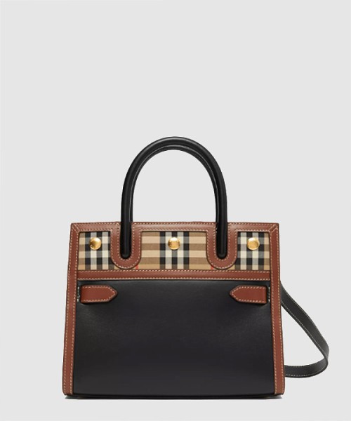 버버리 빈티지 체크 베이비 타이틀 토트백 80252661