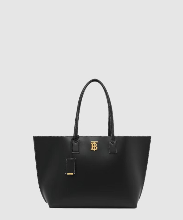 버버리 모노그램 모티프 레더 미디엄 토트백 8052726