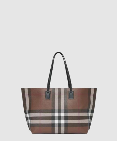 버버리 체크 레더 미디움 토트백 80525041