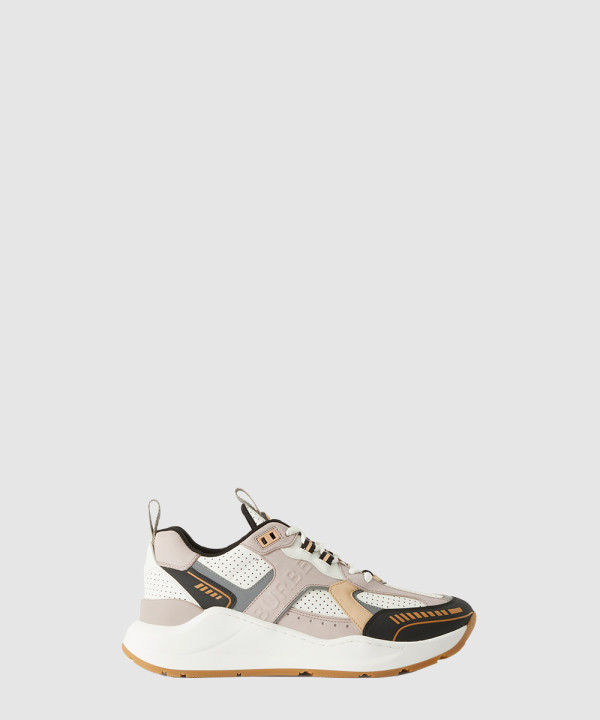 버버리 로고 엠보싱 레더 나일론 스니커즈 80657371