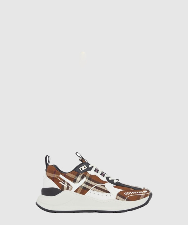 버버리 빈티지 체크 코튼 레더 스니커즈 80642451
