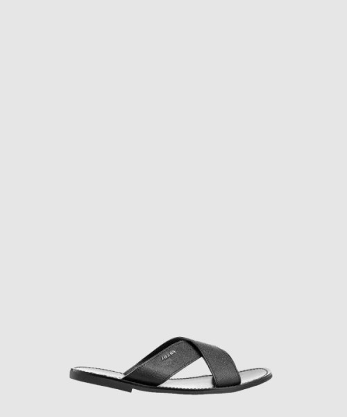 프라다 로고 레더 슬리퍼 2X2833