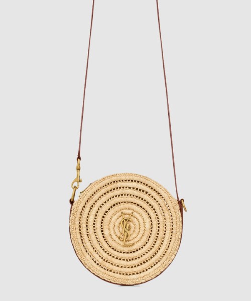 생로랑 라피아 라운드백 744292