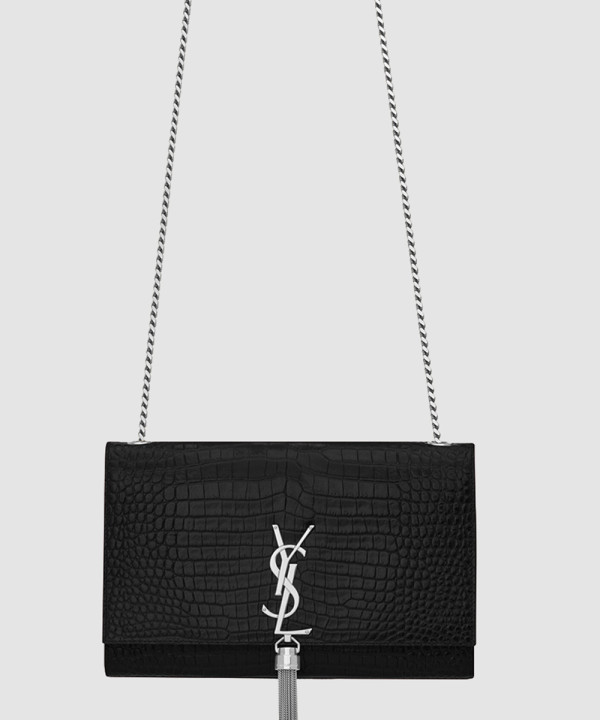 생로랑 크로커 케이트백 테슬 미듐 354119