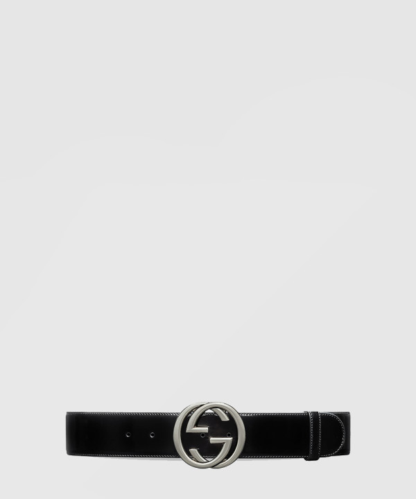 구찌 인터로킹 G 버클 와이드 벨트 763389