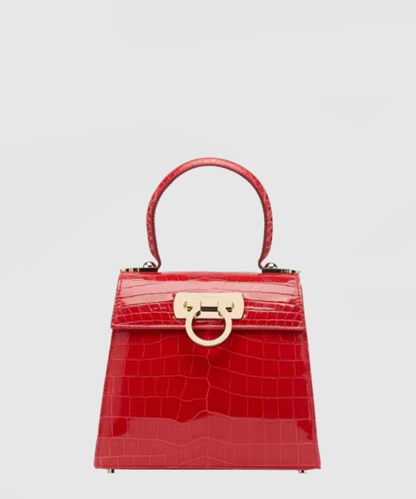 페레가모 악어 가죽 간치노 골드 버클 212270