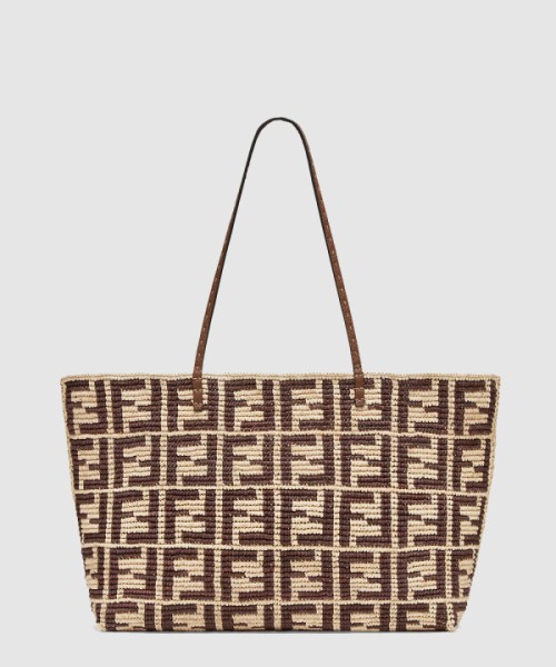 펜디 FF 라피아 크로셰 토트백 8BH425