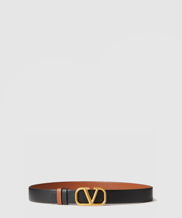 발렌티노 엘크프린팅 송아지 가죽 양면벨트