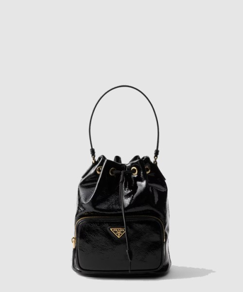 프라다 Duet Naplak 페이턴트 레더 버킷백 1BH038