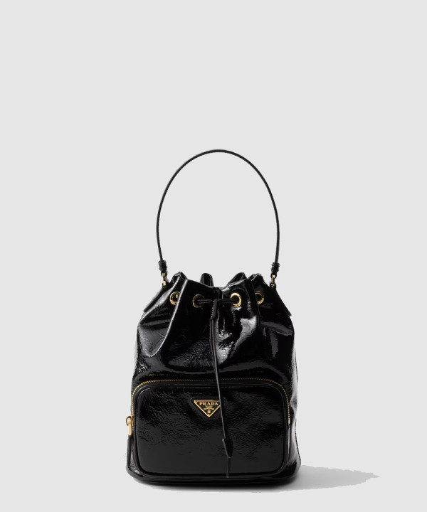 프라다 Duet Naplak 페이턴트 레더 버킷백 1BH038