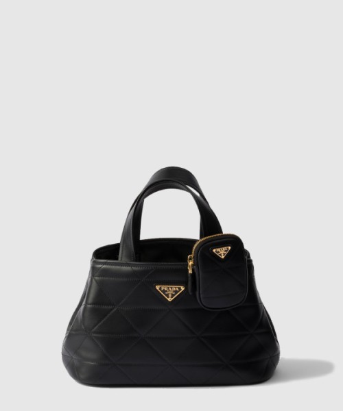 프라다 스몰 퀼팅 가죽 토트백 1BG548