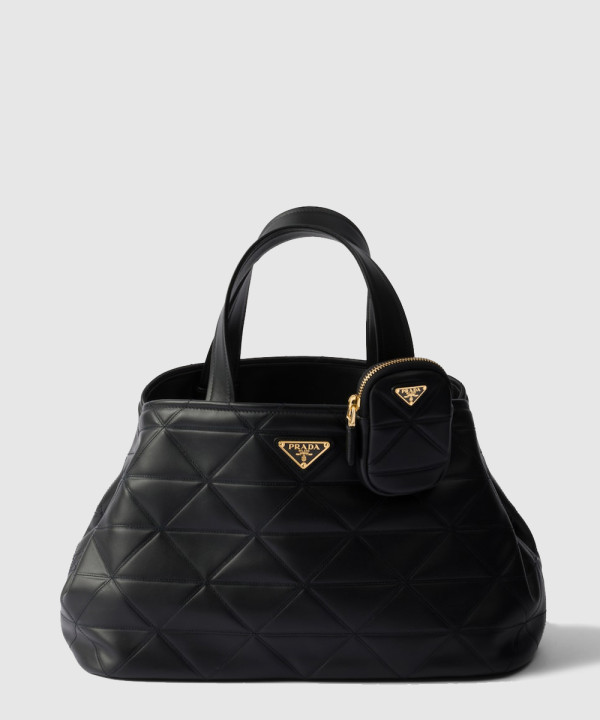 프라다 라지 퀼팅 가죽 토트백 1BG547