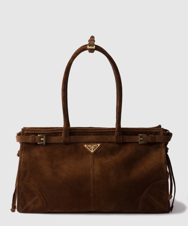 프라다 라지 스웨이드 핸드백 1BA433