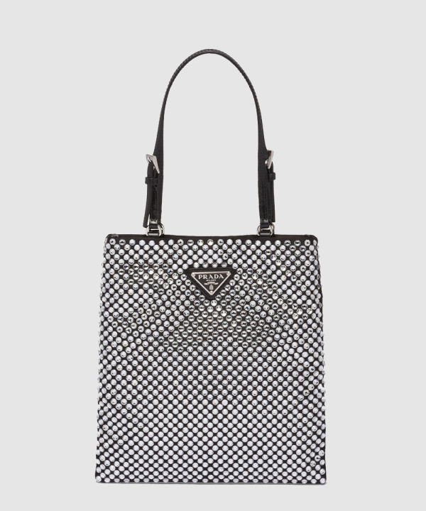 프라다 크리스탈 새틴 핸드백 1BA253