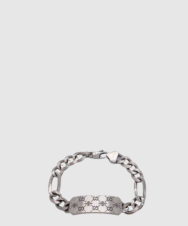 구찌 벌 GG 인그레이빙 체인 실버 팔찌 728264