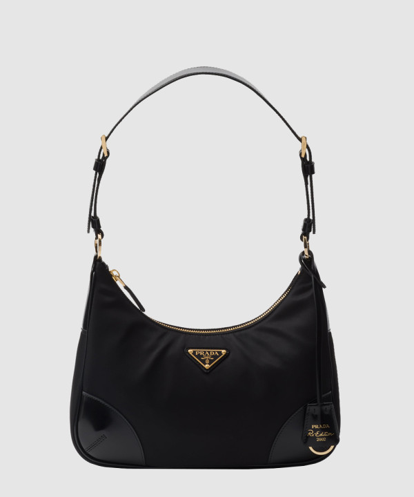 프라다 2005 리나일론 및 브러쉬드 가죽 숄더백 1BC214