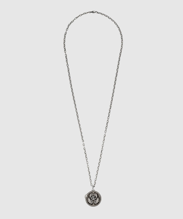 구찌 더블 G 펜던트 디테일의 실버 목걸이 577330