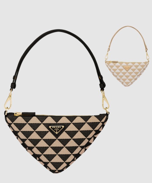 프라다 자수 패브릭 미니백 1BC543