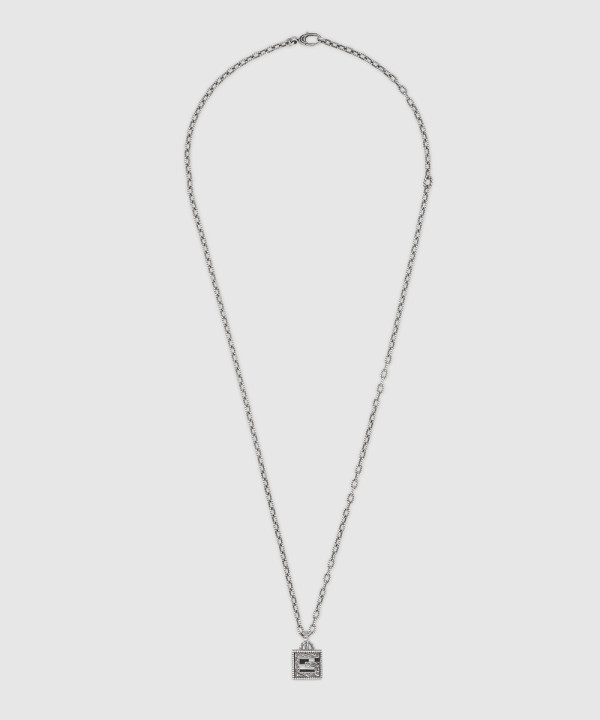 구찌 스퀘어 G 십자가 장식의 실버 목걸이 55276