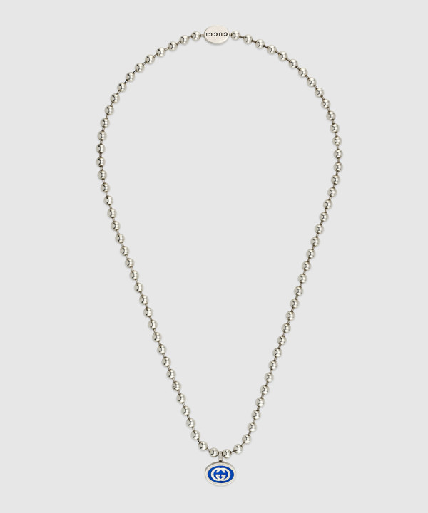 구찌 인터로킹 G 볼 체인 목걸이 753438