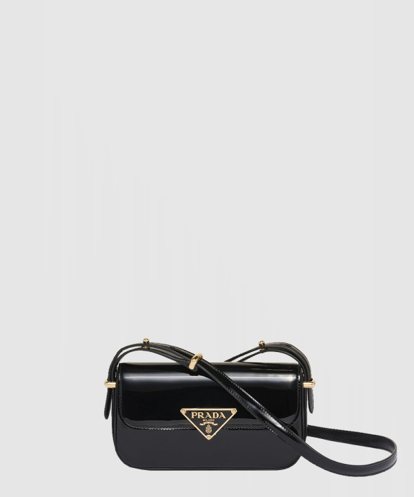 프라다 플랩 에나멜 레더 숄더백 1BD339