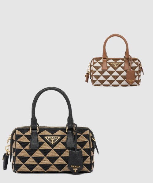 프라다 자수 패브릭 베개 가방 1BA846