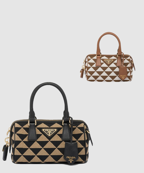 프라다 자수 패브릭 베개 가방 1BA846