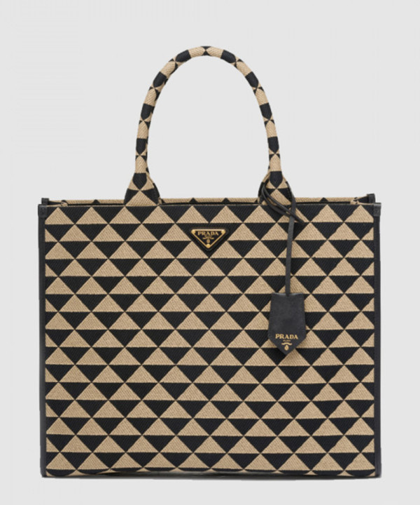 프라다 자카드 패브릭 토트백 1BA356