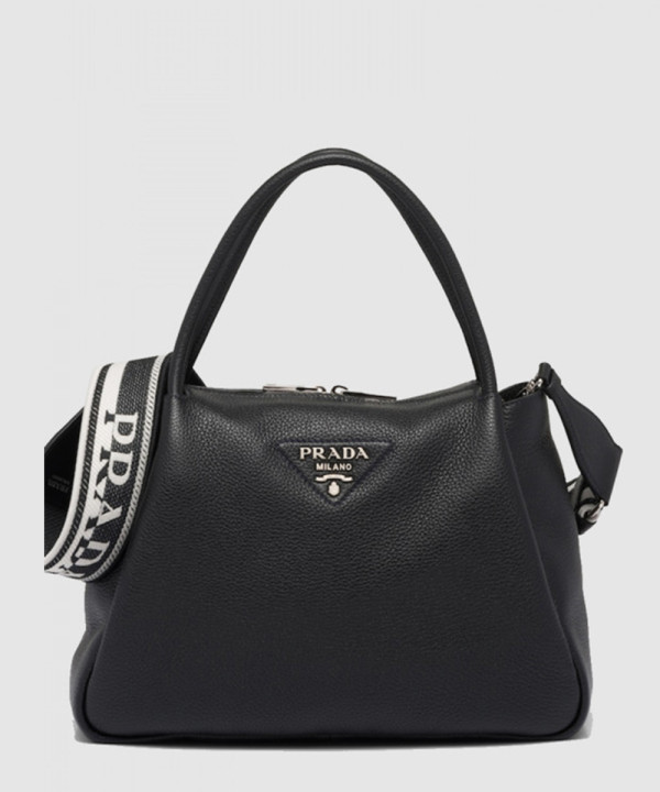 프라다 레더 핸드백 라지 1BC170