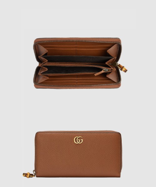 구찌 장지갑 대나무 더블 G 지퍼 지갑 739499