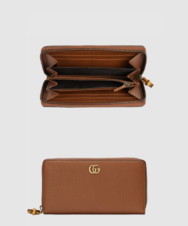 구찌 장지갑 대나무 더블 G 지퍼 지갑 739499